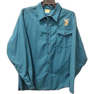 Vintage‎ Ideal Chamois Shirt Men's Size  XL Deer Embroidery Button Up Flannel